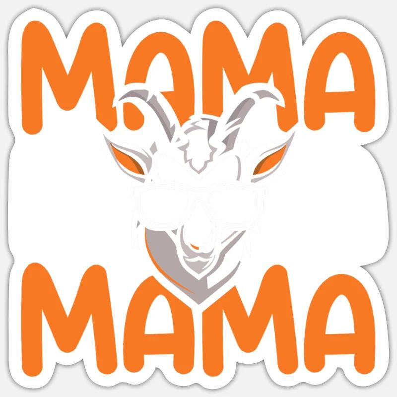 Maman Maman Chèvres - Sticker taille S (10 x 10 cm) - blanc mat