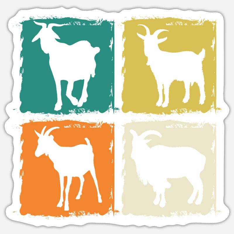Goats - Sticker size S (10 x 10 cm) - white matte
