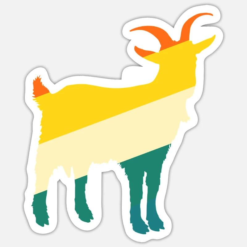 Chèvres - Sticker taille S (10 x 10 cm) - blanc mat