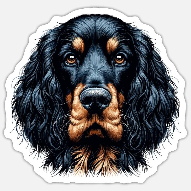 Visage de chien - Gordon Setter Sticker taille S (10 x 10 cm)