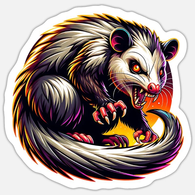 Opossum - Sticker size S (10 x 10 cm) - white matte