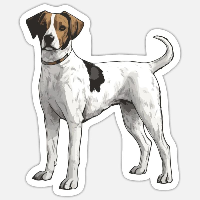 Jack Russel Terrier Chien - Sticker taille S (10 x 10 cm) - blanc mat