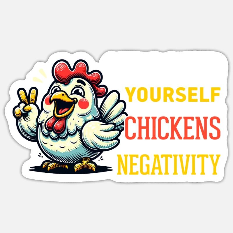 Poulets Poulets - Sticker taille S (10 x 10 cm) - blanc mat