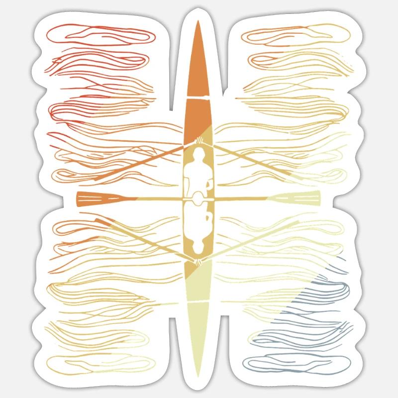 Aviron d’époque - Sticker taille S (10 x 10 cm) - blanc mat