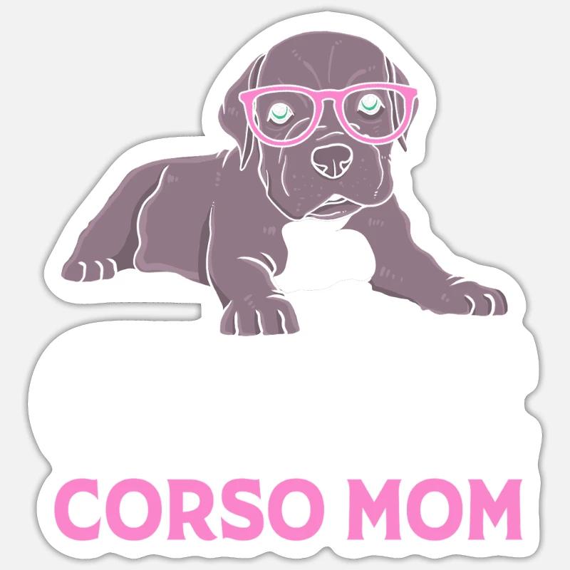 Cane corso - Sticker taille S (10 x 10 cm) - blanc mat