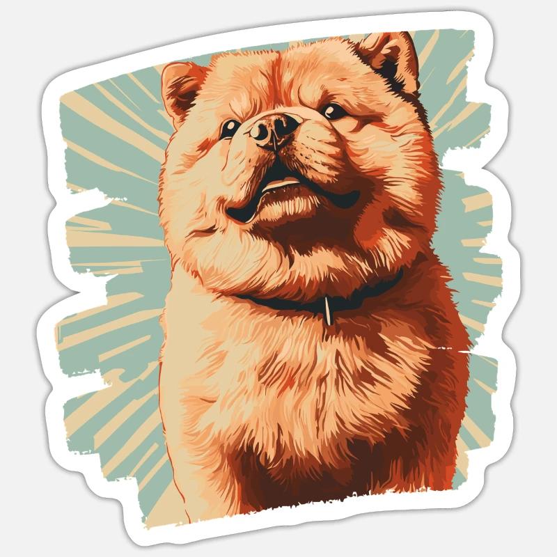 Chow Chow - Sticker Größe S (10 x 10 cm) - Mattweiß