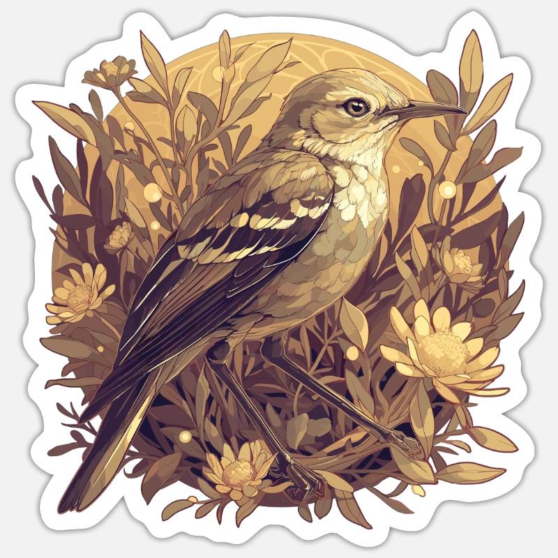 Oiseaux moqueurs Oiseaux moqueurs - Sticker taille S (10 x 10 cm) - blanc mat