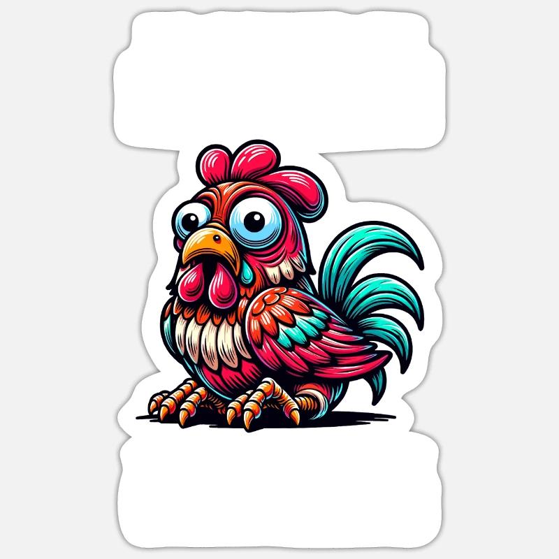 Poulets Poulets - Sticker taille S (10 x 10 cm) - blanc mat