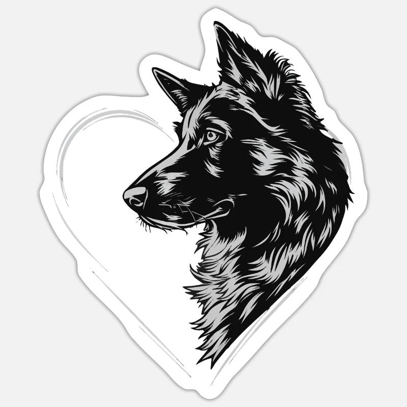 Deutscher Schäferhund Sticker Größe S (10 x 10 cm)