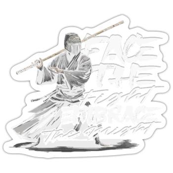 Kendo Japanische Kampfsportarten - Sticker Größe S (10 x 10 cm) - Mattweiß - Vorne