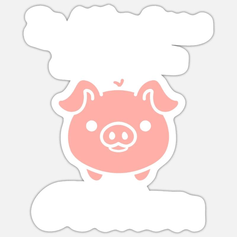 cochon - Sticker taille S (10 x 10 cm) - blanc mat