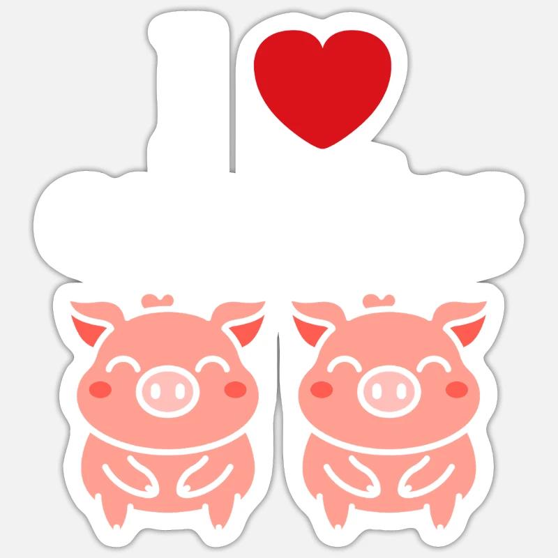 cochon - Sticker taille S (10 x 10 cm) - blanc mat