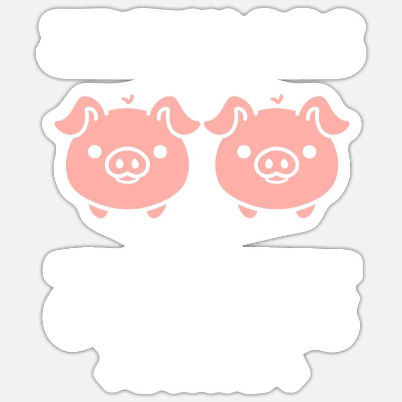cochon - Sticker taille S (10 x 10 cm) - blanc mat