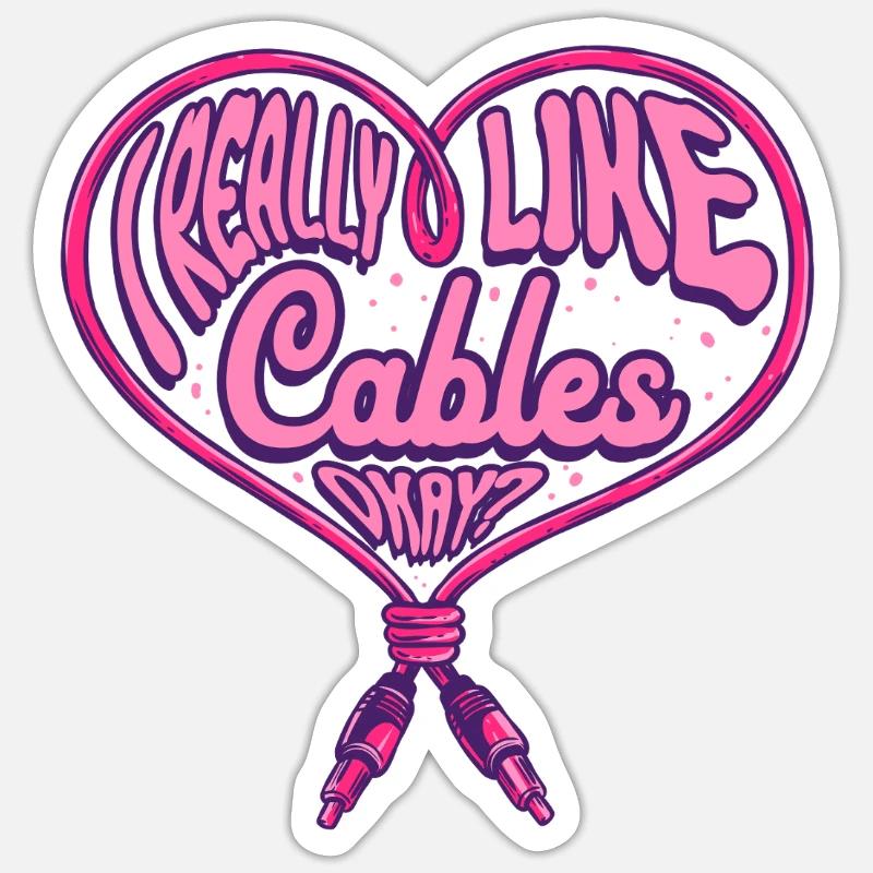 Audiovisual Technician I Really Like Cables Okay Sticker size S (10 x 10 cm)