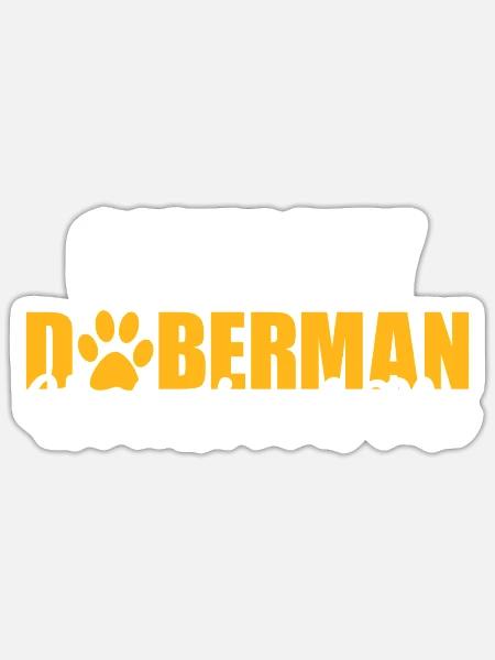 Doberman Gifts - Sticker Größe S (10 x 10 cm) - Mattweiß