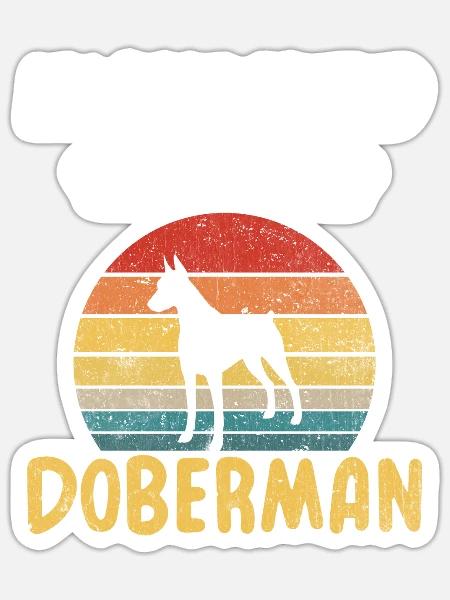 Doberman Gifts - Sticker Größe S (10 x 10 cm) - Mattweiß