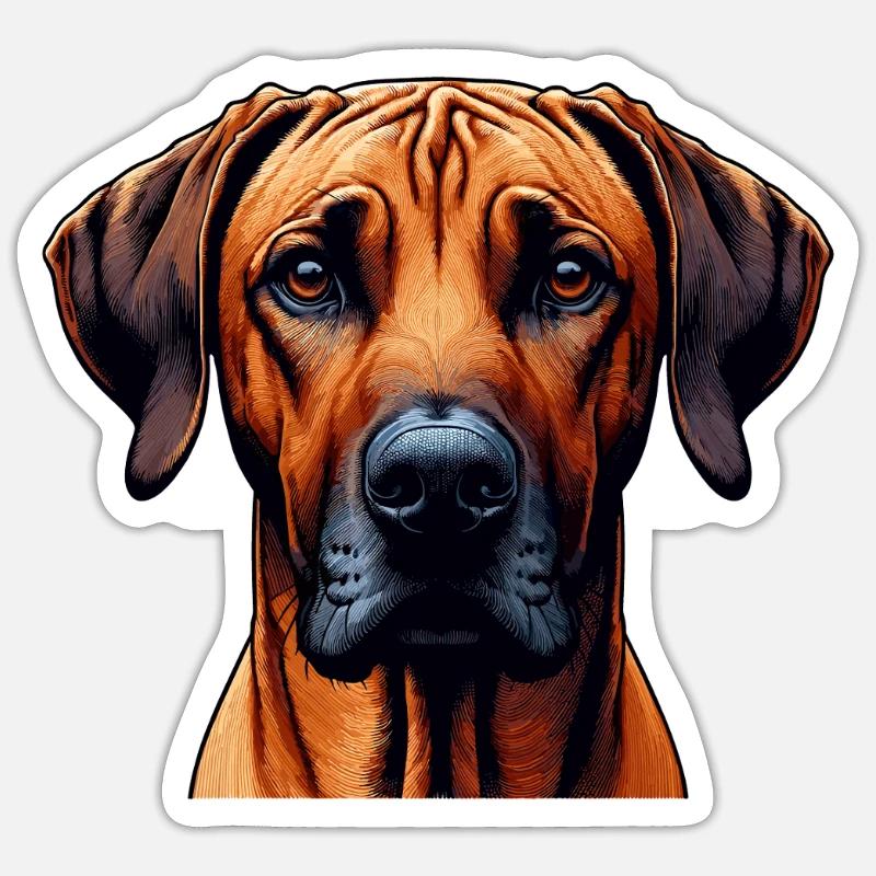Hundegesicht - Rhodesian Ridgeback Sticker Größe S (10 x 10 cm)
