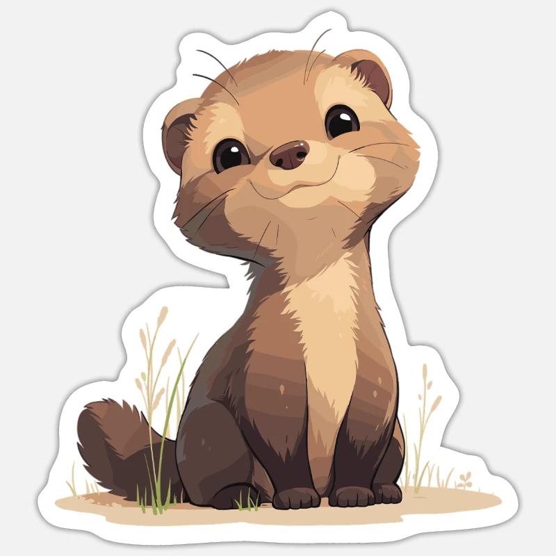 La mangouste de mangouste - Sticker taille S (10 x 10 cm) - blanc mat