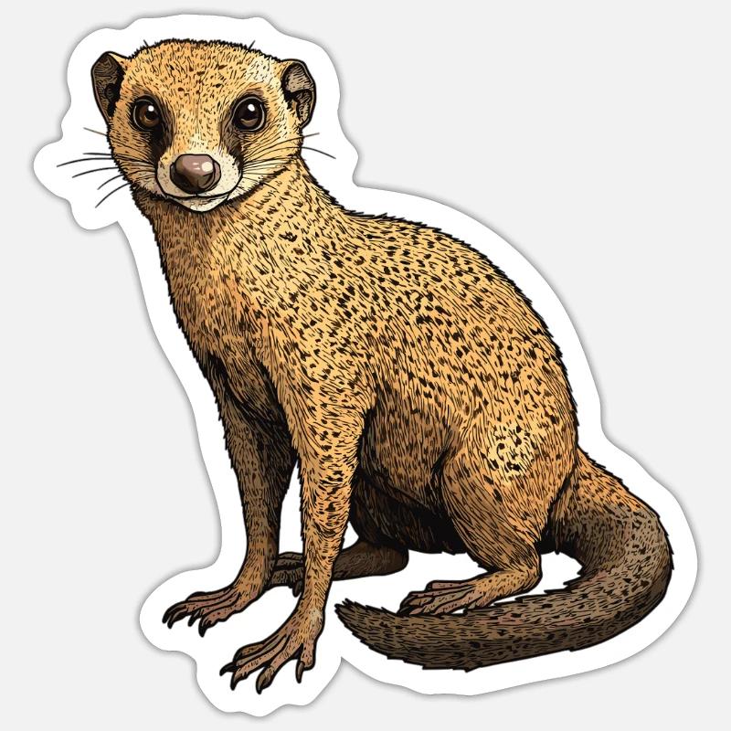 La mangouste de mangouste - Sticker taille S (10 x 10 cm) - blanc mat