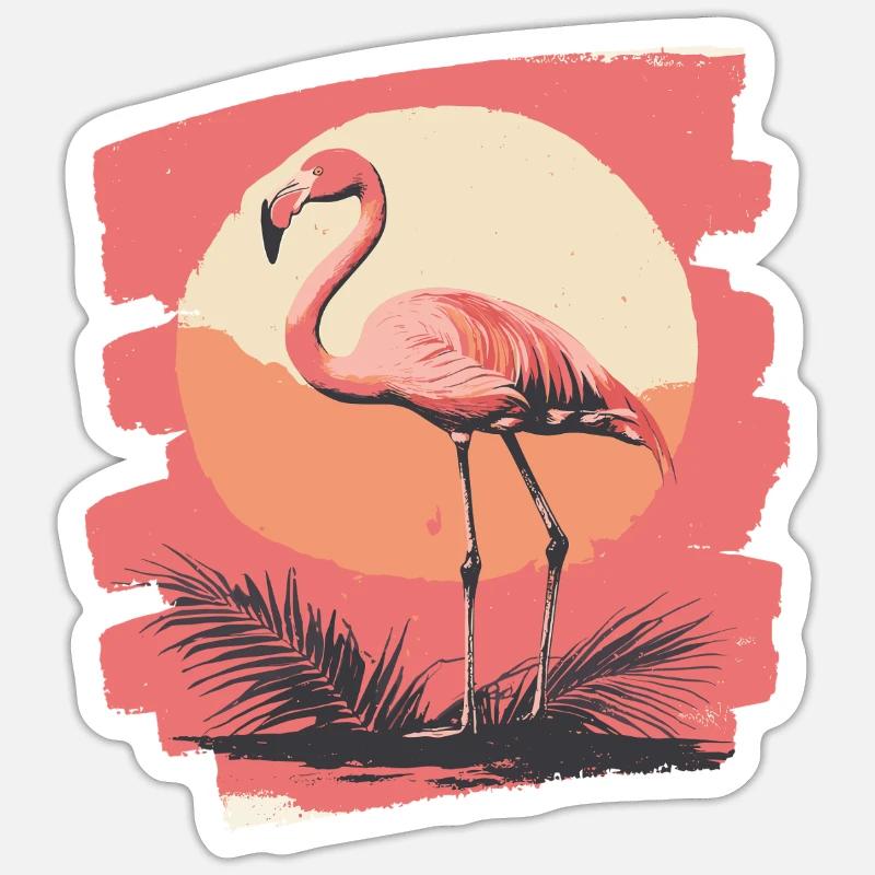 Flamingo - Sticker Größe S (10 x 10 cm) - Mattweiß