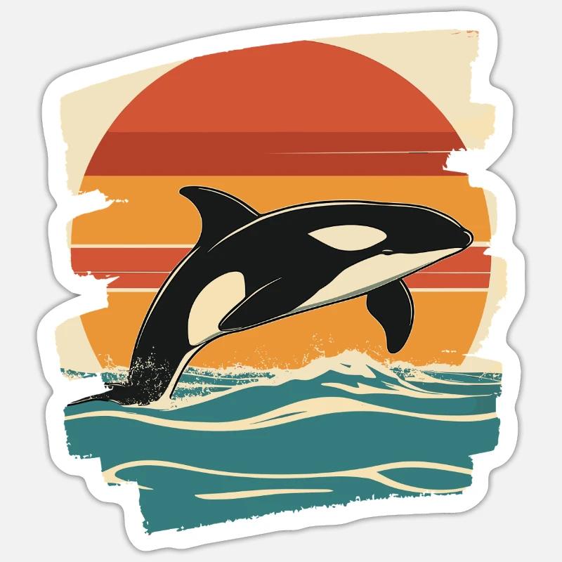 Orca - Sticker Größe S (10 x 10 cm) - Mattweiß