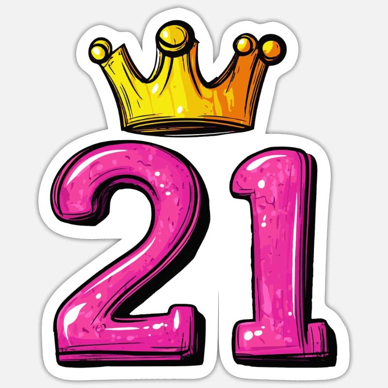 21 Number Krone - Sticker size S (10 x 10 cm) - white matte