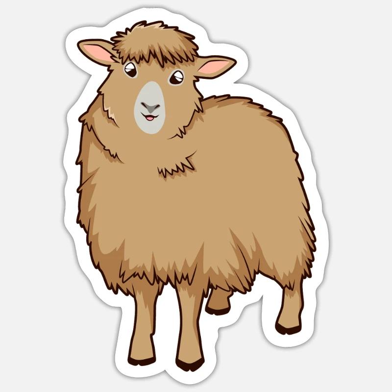 Kawaii Cotswold Schaf - Sticker Größe S (10 x 10 cm) - Mattweiß