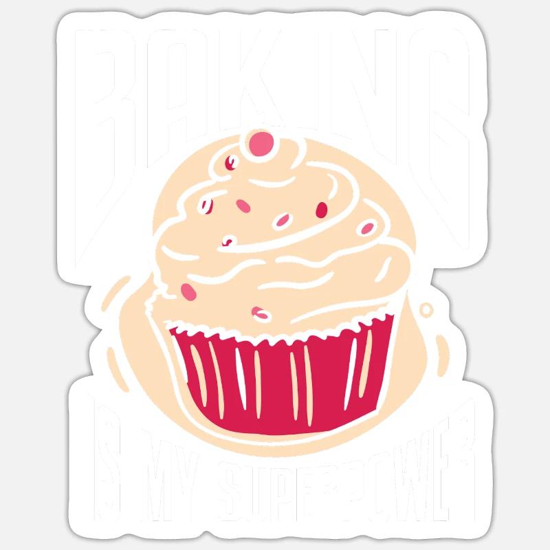 Baking Bakery Baker - Sticker Größe S (10 x 10 cm) - Mattweiß