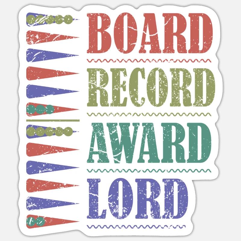 Backgammon Spiel - Sticker Größe S (10 x 10 cm) - Mattweiß