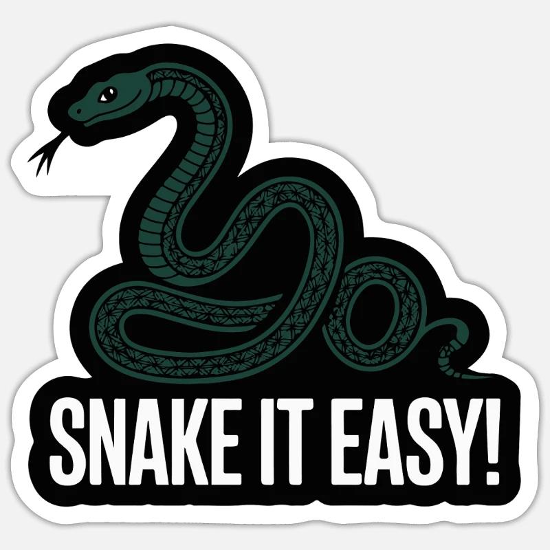 SNAKE IT EASY - Sticker size S (10 x 10 cm) - white matte