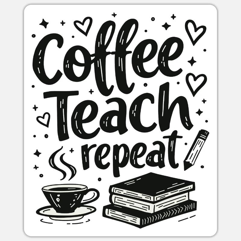 CoffeeTeach Repeat – Formation des formateurs d’enseignants Sticker taille S (10 x 10 cm)