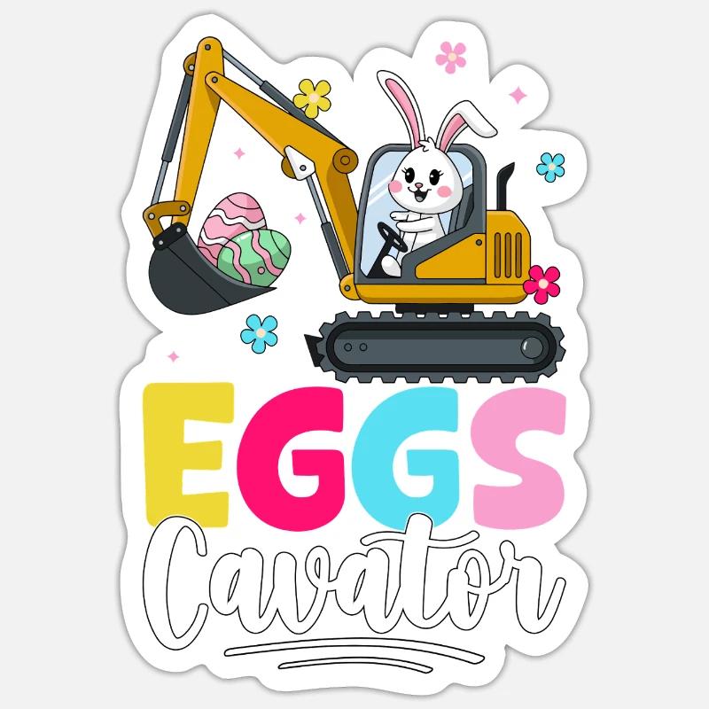 Eggs Cavator - Sticker size S (10 x 10 cm) - white matte