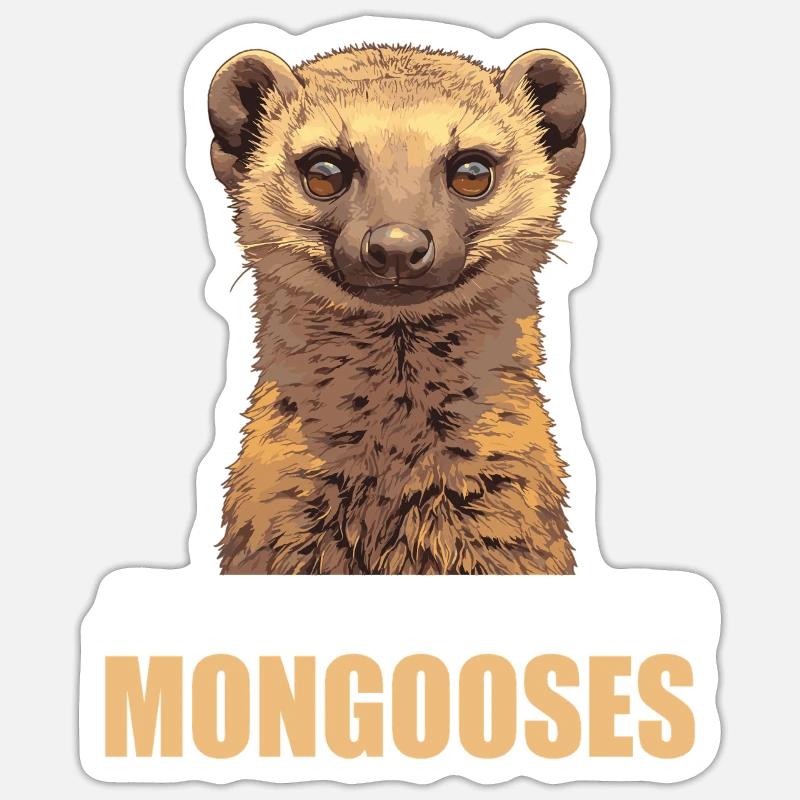 Mungos Mungo - Sticker Größe S (10 x 10 cm) - Mattweiß
