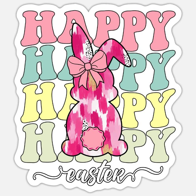 Joyeuses Pâques - Sticker taille S (10 x 10 cm) - blanc mat