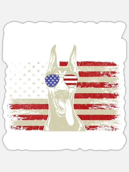 Doberman Gifts - Sticker Größe S (10 x 10 cm) - Mattweiß