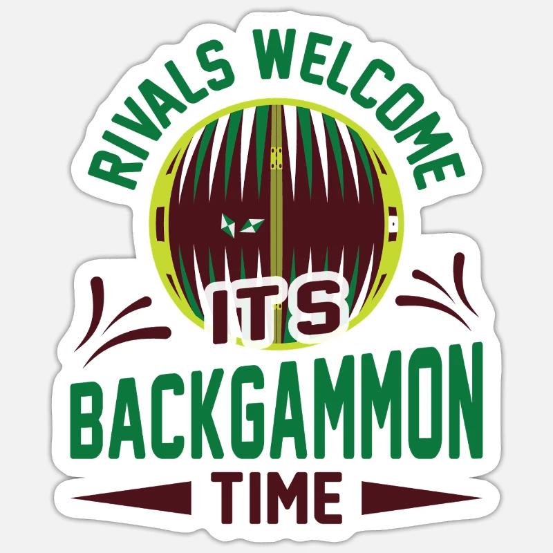Backgammon Spiel - Sticker Größe S (10 x 10 cm) - Mattweiß