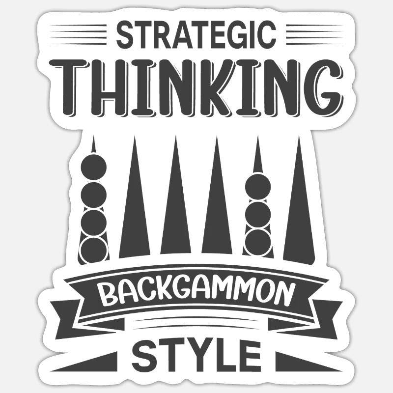 Backgammon Spiel - Sticker Größe S (10 x 10 cm) - Mattweiß