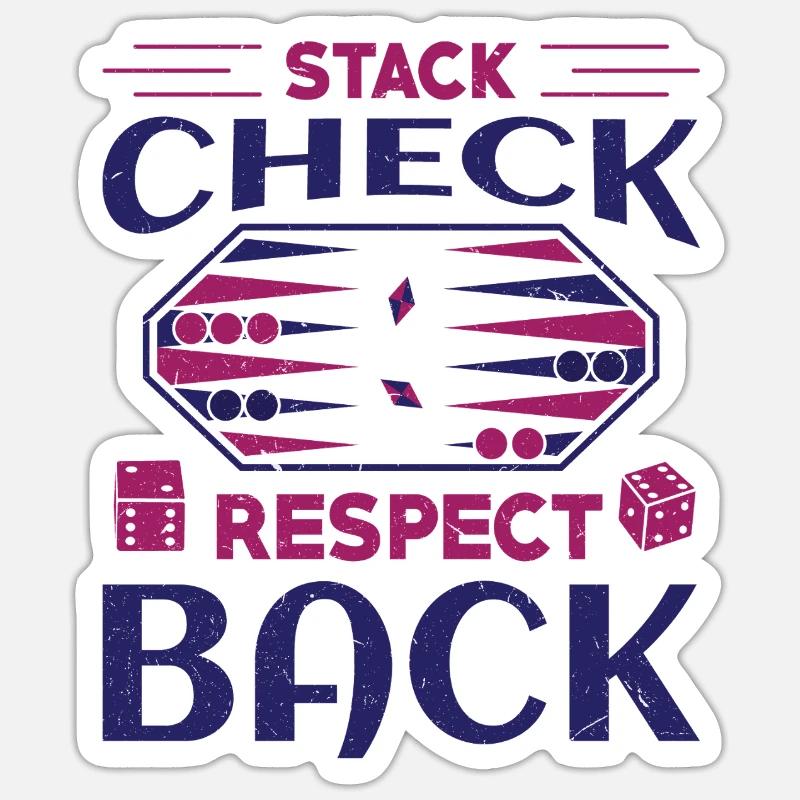 Backgammon Spiel - Sticker Größe S (10 x 10 cm) - Mattweiß