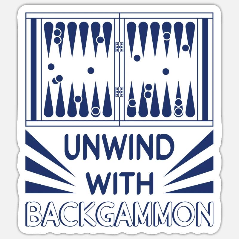 Backgammon Spiel - Sticker Größe S (10 x 10 cm) - Mattweiß