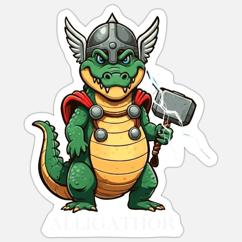 Alligathor - Sticker Größe S (10 x 10 cm) - Mattweiß