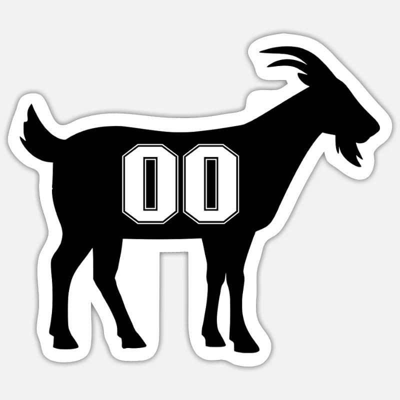 Ziege 00 G.O.A.T. Nummer Null Ziege Sticker Größe S (10 x 10 cm)