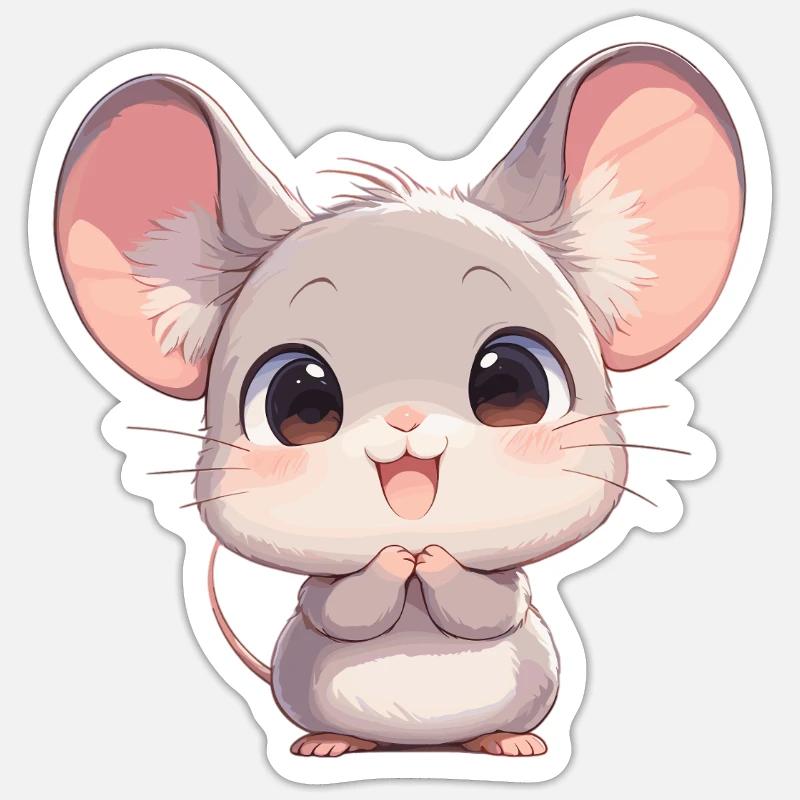 Mäuse Maus - Sticker Größe S (10 x 10 cm) - Mattweiß