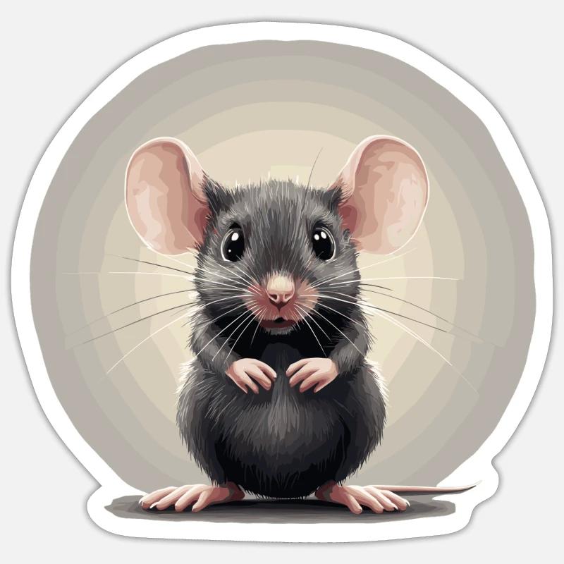 Mäuse Maus - Sticker Größe S (10 x 10 cm) - Mattweiß