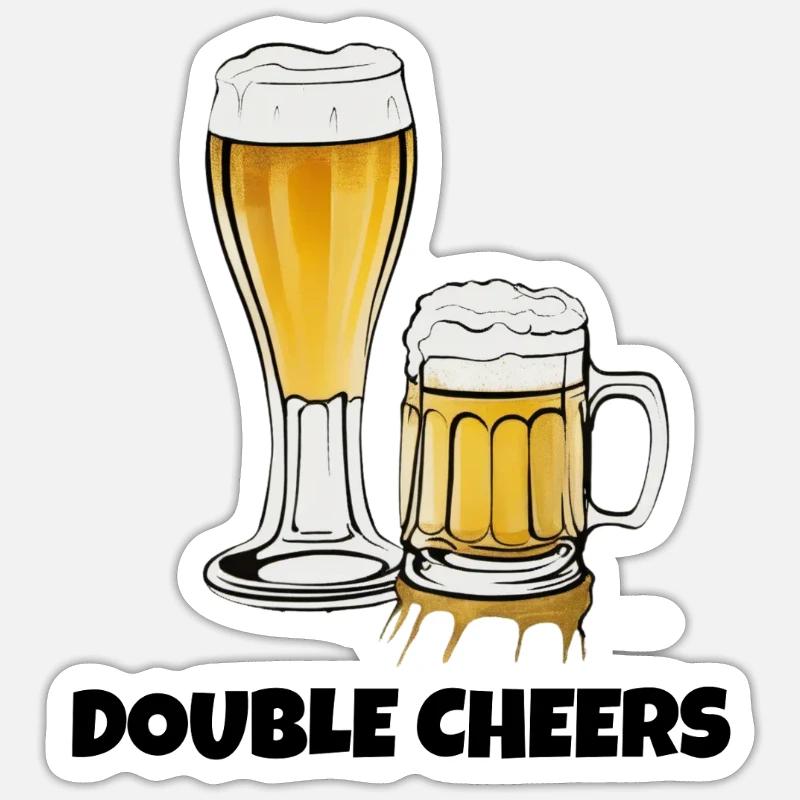 Double Cheers - Sticker size S (10 x 10 cm) - white matte