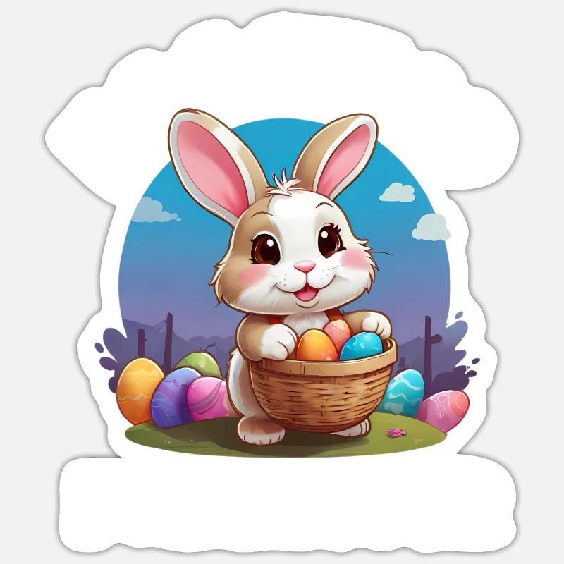 Eggcited for Easter - Sticker size S (10 x 10 cm) - white matte