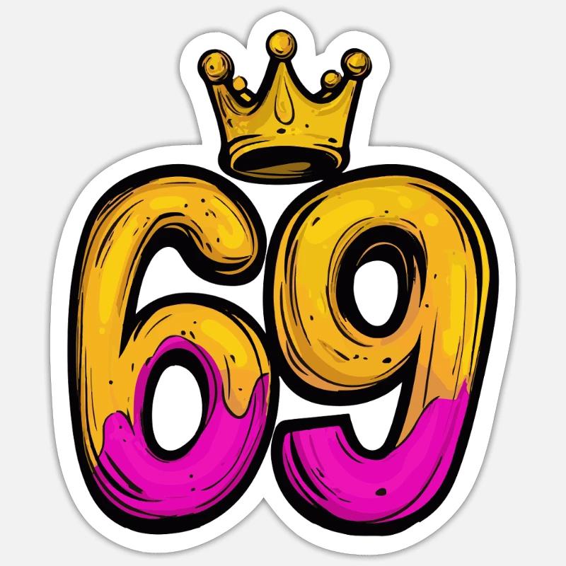 69 Number Krone - Sticker size S (10 x 10 cm) - white matte
