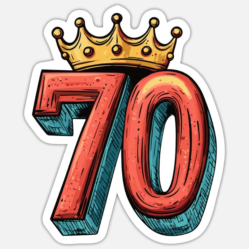 Couronne à 70 chiffres - Sticker taille S (10 x 10 cm) - blanc mat