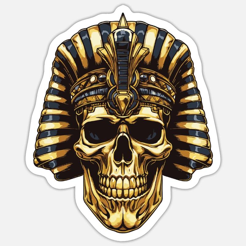 Crâne de pharaon - Sticker taille S (10 x 10 cm) - blanc mat
