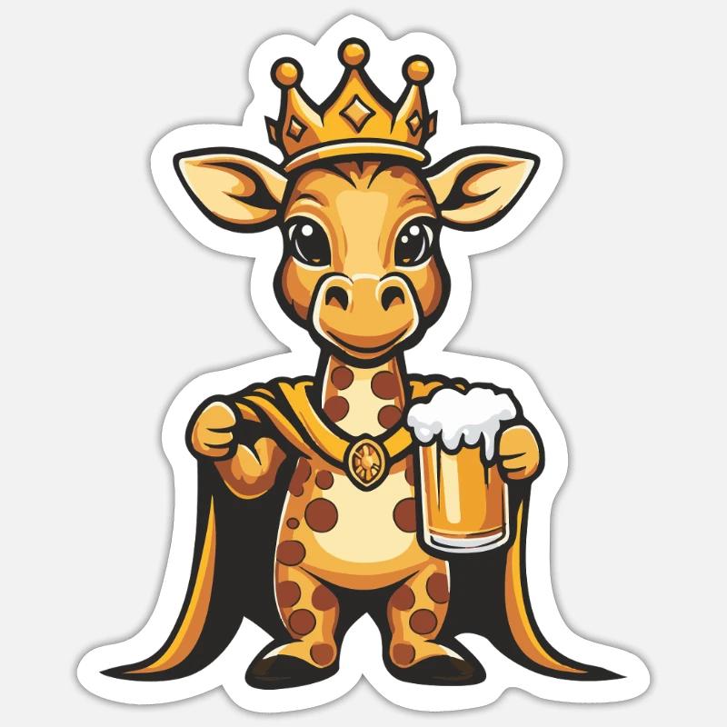 Giraffe Beer Funny - Sticker size S (10 x 10 cm) - white matte