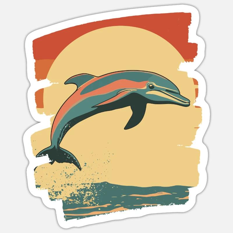 Dolphin - Sticker size S (10 x 10 cm) - white matte